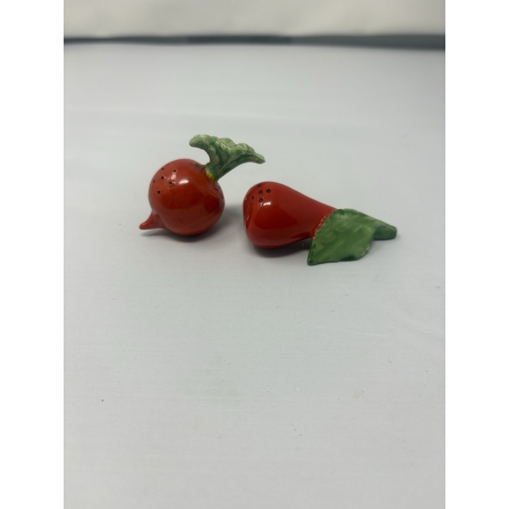 Vintage Radish Salt and Pepper Skaker Set Made In Japan Retro Kitschy Retro Mini